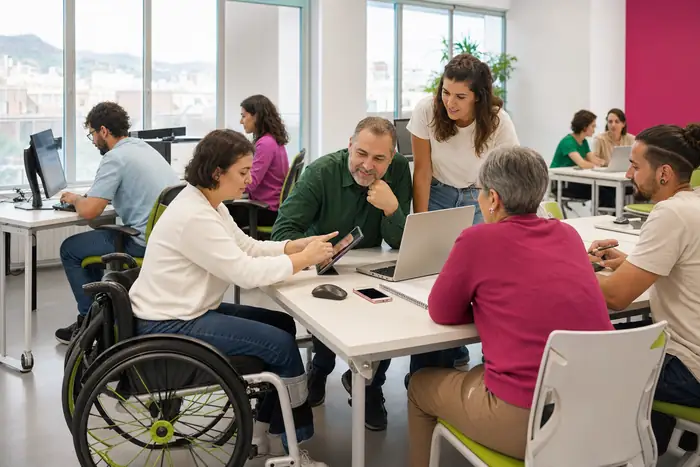 Formación digital inclusiva en un aula accesible