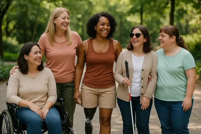 Mujeres con discapacidad compartiendo un espacio de encuentro