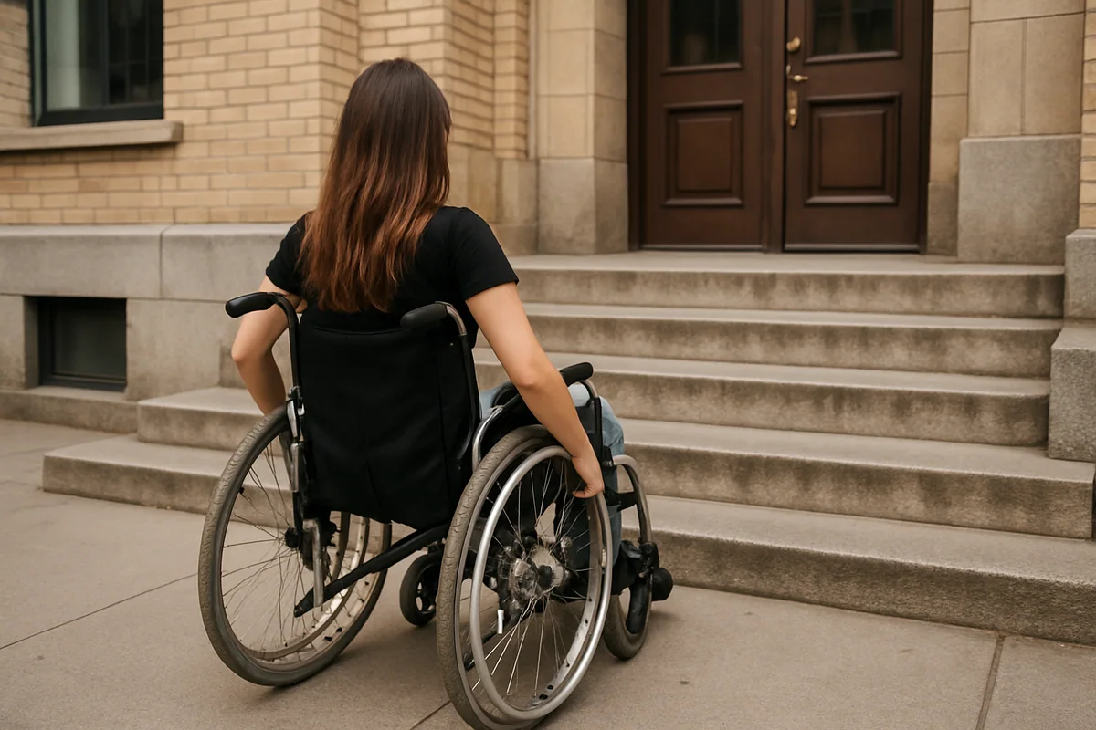 Participantes en una acción sobre accesibilidad de Málaga Inclusiva